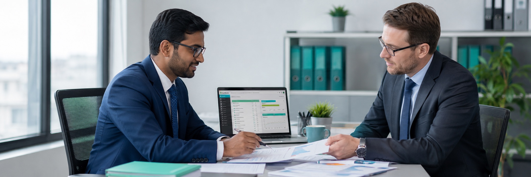 Indian and UK accounting professionals reviewing documents